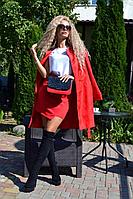Женская осенняя трикотажная красная юбка PATRICIA by La Cafe F15167 красный 42р.