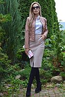 Женская осенняя трикотажная розовая юбка PATRICIA by La Cafe С15141 розовая_пудра 42р.