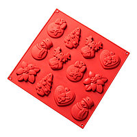 Форма для льда и шоколада Елочные игрушки (Китай, 30х30см,12 ячеек)