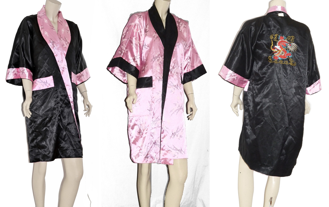 Халат кимоно двухсторонний в восточном стиле с поясом - фото 1 - id-p168521419