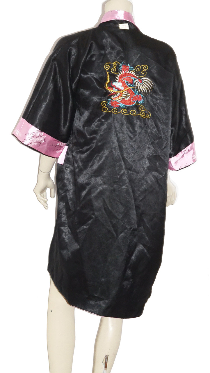Халат кимоно двухсторонний в восточном стиле с поясом - фото 3 - id-p168521419