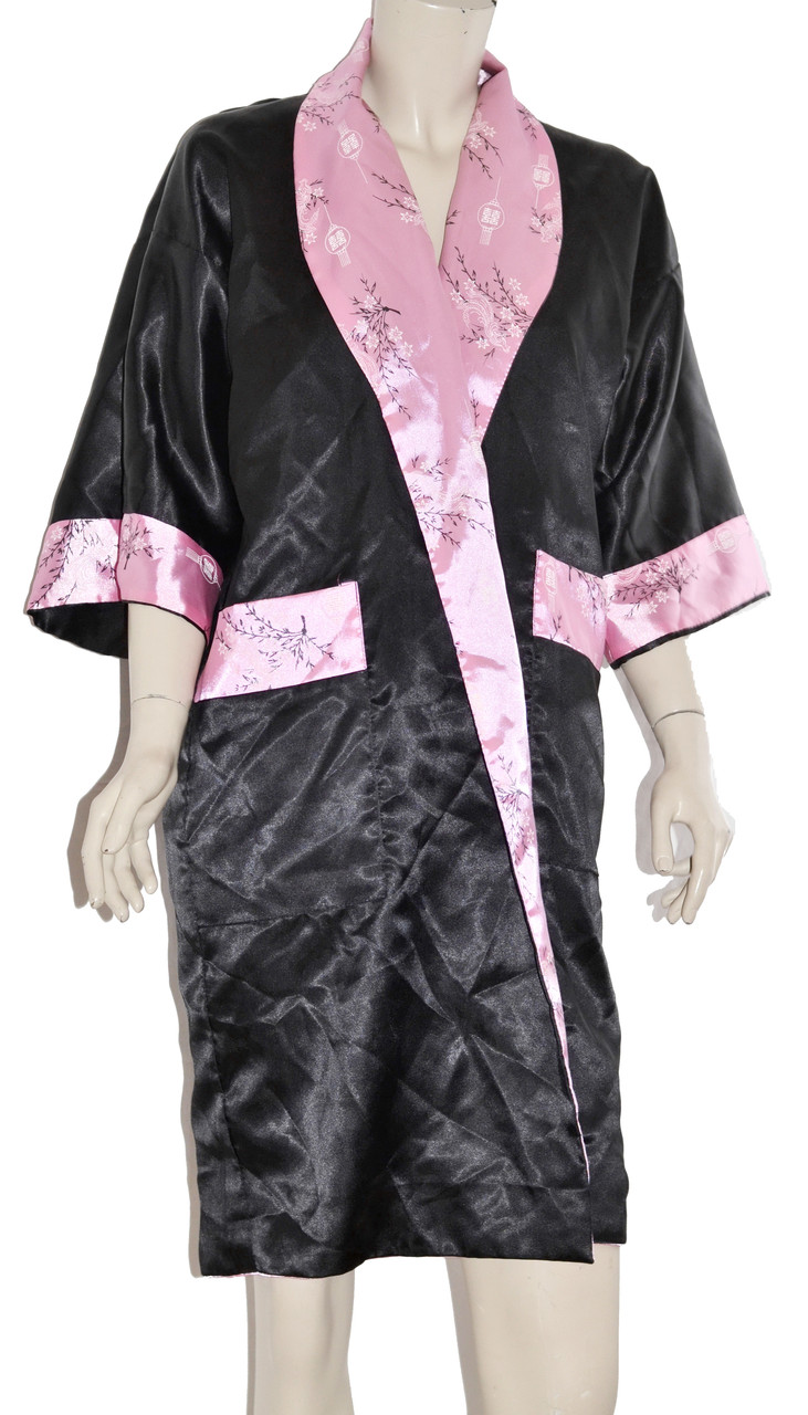 Халат кимоно двухсторонний в восточном стиле с поясом - фото 4 - id-p168521419
