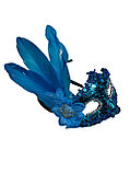 Маска венецианская карнавальная новогодняя карнавальная пайетки и перо голубая, фото 2
