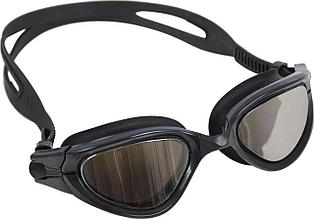 Очки для плавания, серия "Комфорт", черные, цвет линзы - зеркальный