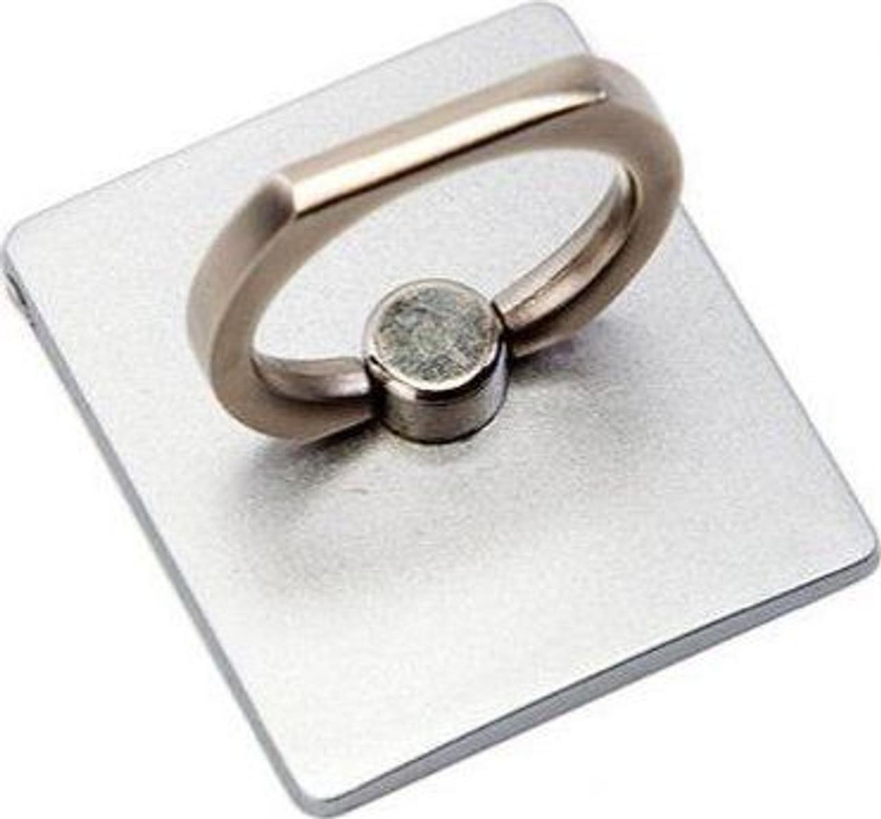Кольцо-держатель и подставка для телефона и планшета, серебряное