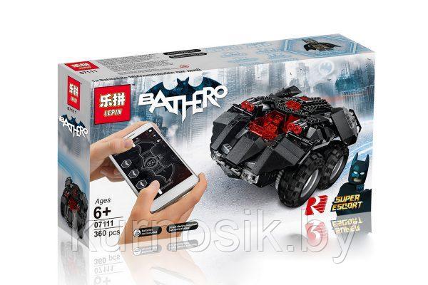 Конструктор 07111 Lepin Super Heroes Бэтмобиль с дистанционным управлением APP, 360 деталей - фото 1 - id-p168532964