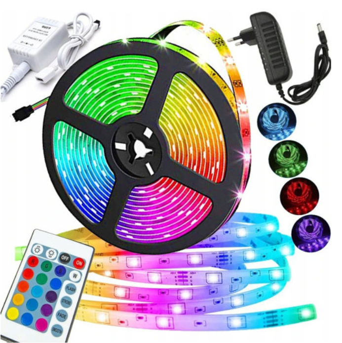 Светодиодная лента RGB LED STRIP 5 м, 16 цветов