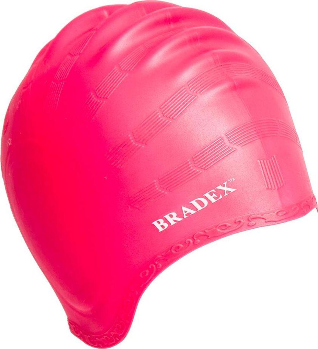 Шапочка для плавания силиконовая с выемками для ушей (розовый) - фото 1 - id-p168531741