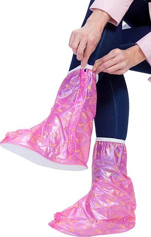 Чехлы грязезащитные для женской обуви - сапожки, размер M, цвет розовый, фото 2