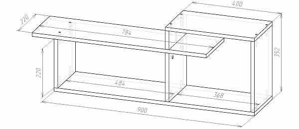 Полка навесная Мебель-класс Имидж-1 (Венге/Дуб Шамони) - фото 2 - id-p121070079