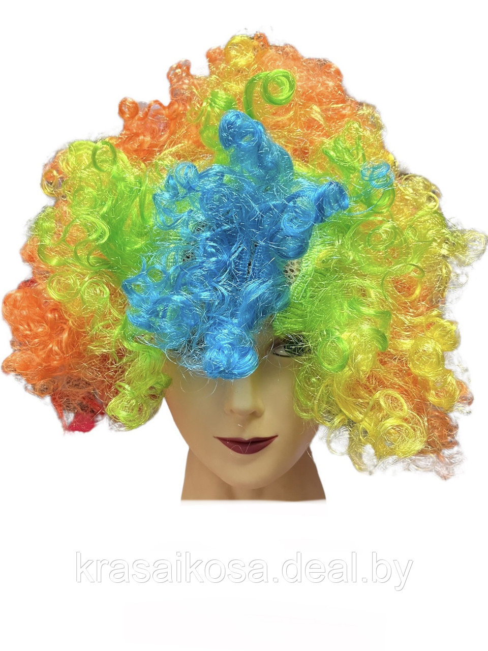 Парик Клоун разноцветный карнавальный искусственный - фото 1 - id-p168494853