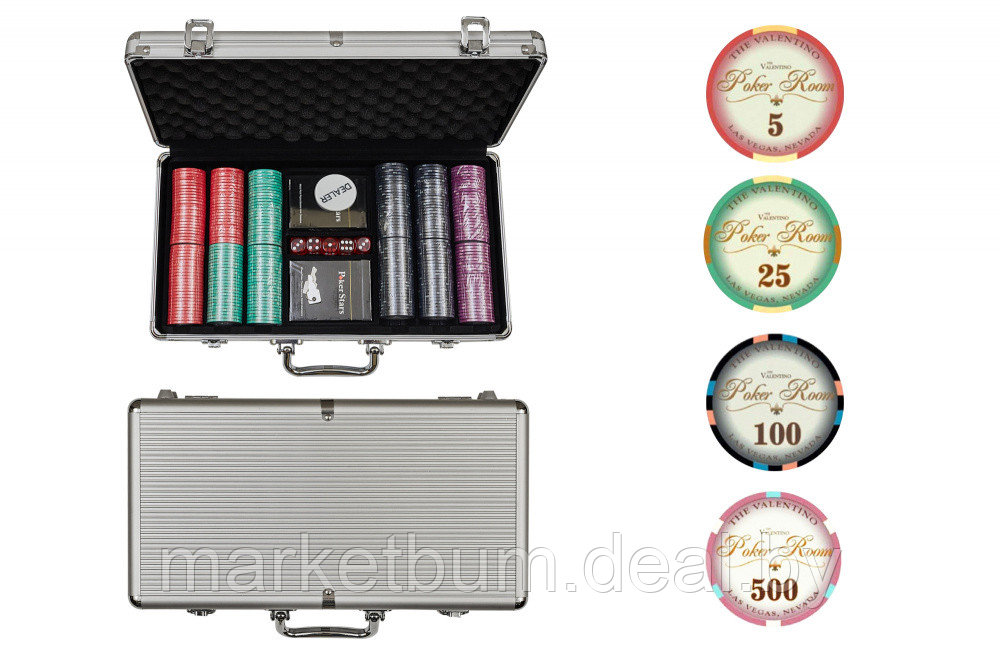 Набор для покера Valentino на 300 фишек - фото 1 - id-p168576565