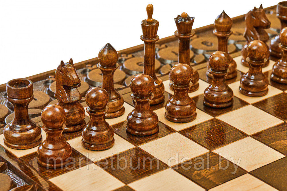 Шахматы + нарды резные с гранатами 30, Haleyan - фото 3 - id-p168589774