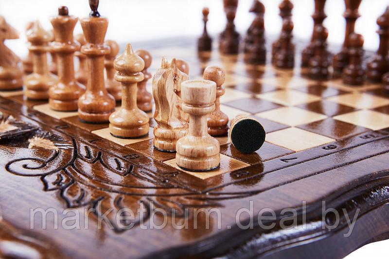 Шахматы + нарды резные с Араратом 30 с ручкой, Haleyan - фото 2 - id-p168589777