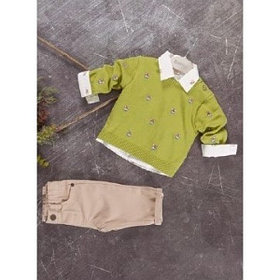 Комплект для мальчика (джемпер,брюки,сорочка верхняя) модель 9376