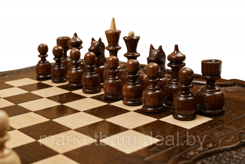 Шахматы резные с Араратом, ручкой и ложементом 40, Haleyan - фото 3 - id-p168589970