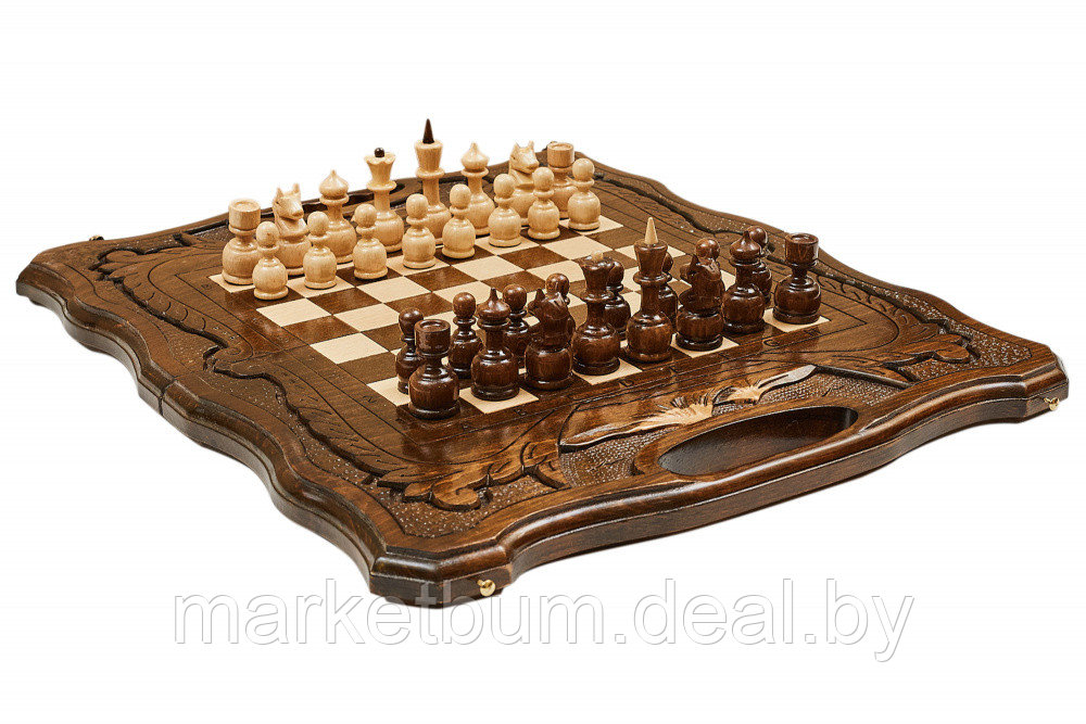 Шахматы резные с Араратом, ручкой и ложементом 40, Haleyan - фото 1 - id-p168589970