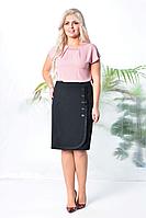 Женская осенняя черная деловая юбка ELITE MODA 3589 черный 48р.