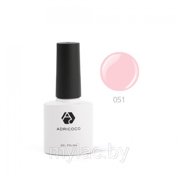 Цветной гель-лак ADRICOCO №051 розовое парфе, 8 мл.