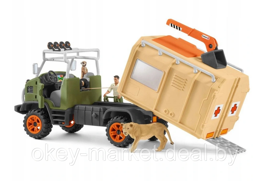 Игровой набор Schleich Большой ветеринарный спасательный грузовик 42475 - фото 3 - id-p127760723