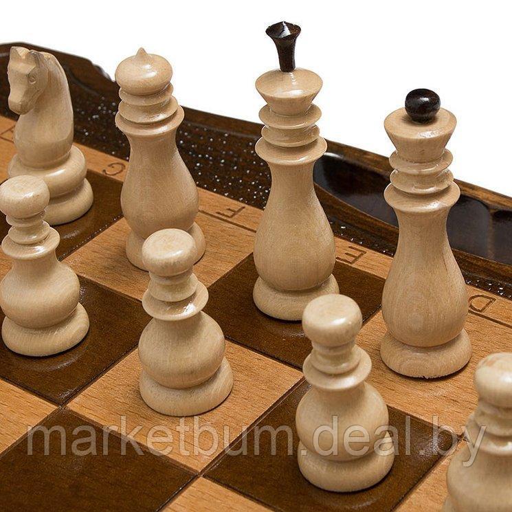 Шахматы + нарды резные 50 с ручкой, Haleyan - фото 2 - id-p168609253