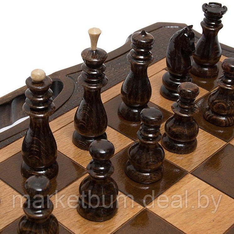 Шахматы + нарды резные 50 с ручкой, Haleyan - фото 4 - id-p168609253