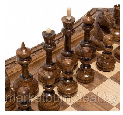 Шахматы резные восьмиугольные в ларце с ящиками 50, Haleyan - фото 2 - id-p168614853