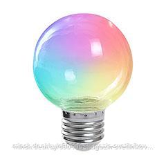 Лампа светодиодная : 3W 230V E27 RGB G60, LB-371 прозрачный быстрая смена цвета
