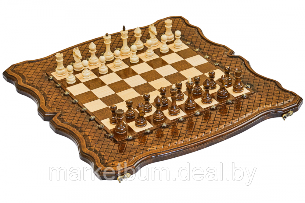 Шахматы + нарды резные "Эндшпиль 2" 60, Simonyan - фото 1 - id-p168615056