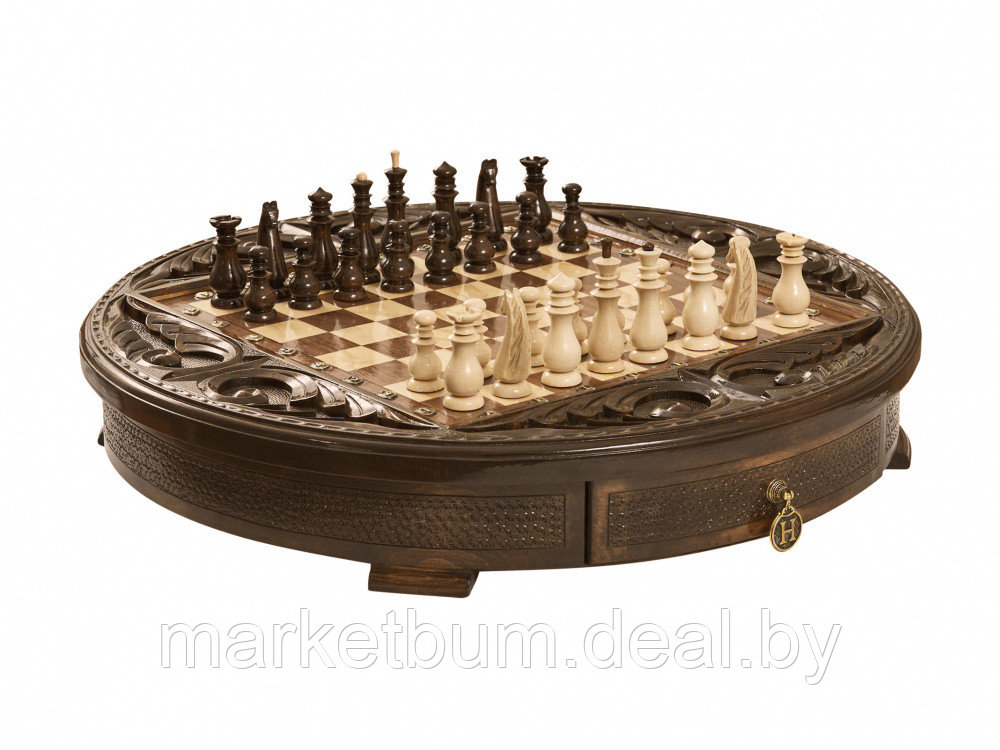 Шахматы резные в ларце "Круг Света" 50, Haleyan - фото 1 - id-p168615170