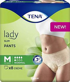 Трусы впитывающие для женщин TENA Lady Slim Pants Normal, размер 2 (Medium), 8 шт