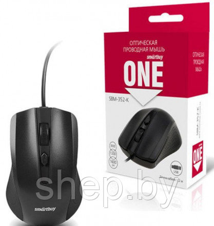 Мышь проводная SMARTBUY ONE 352 цвет: черный (SBM-352-K) - фото 3 - id-p168620731