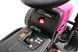 Детский электромобиль RiverToys H444HH (розовый) трактор с прицепом и пультом, фото 6
