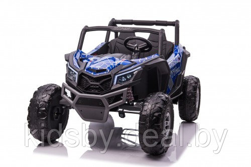 Детский электромобиль RiverToys H555HH (синий Spider) Двухместный Buggy - фото 1 - id-p168620911