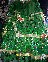 Детский карнавальный костюм Елочка, новогодний маскарадный костюм елка для утренника девочке
