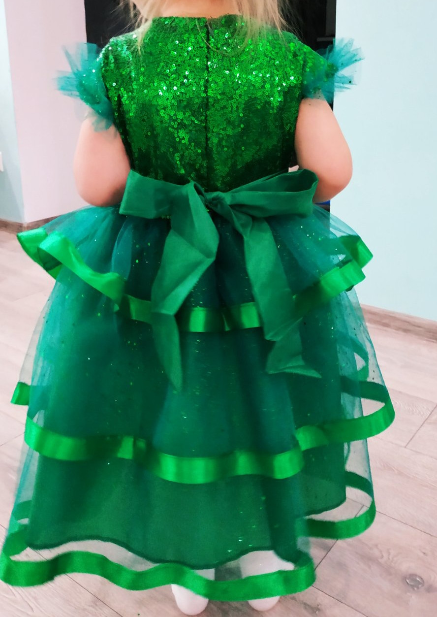 Детский карнавальный костюм Елочка, новогодний маскарадный костюм елка для утренника девочке - фото 2 - id-p168621248