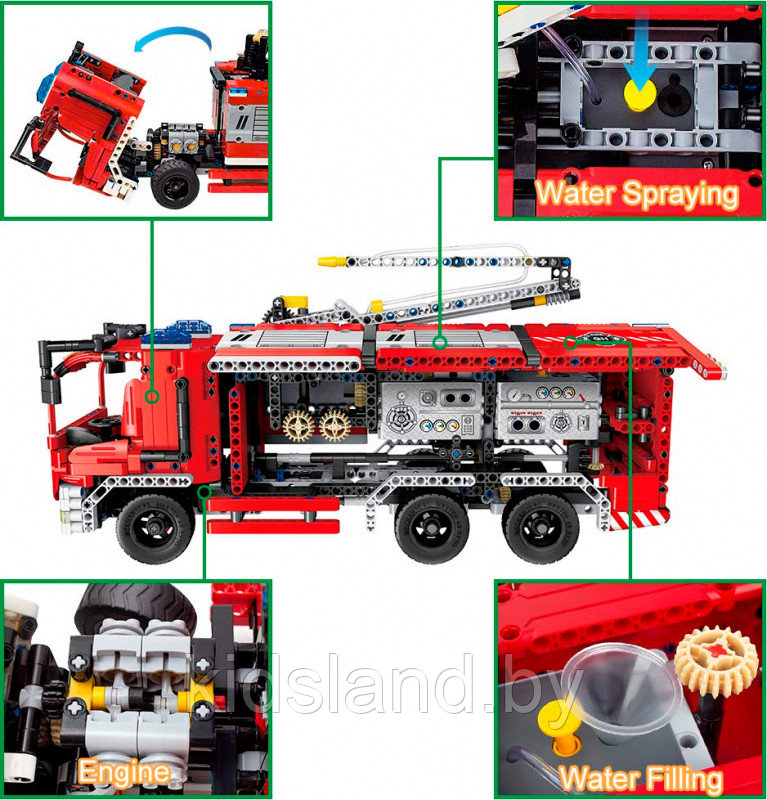 КОНСТРУКТОР QIHUI "ПОЖАРНАЯ МАШИНА 2В1 " 1288 ДЕТАЛЕЙ, арт 6805 - фото 3 - id-p168637367