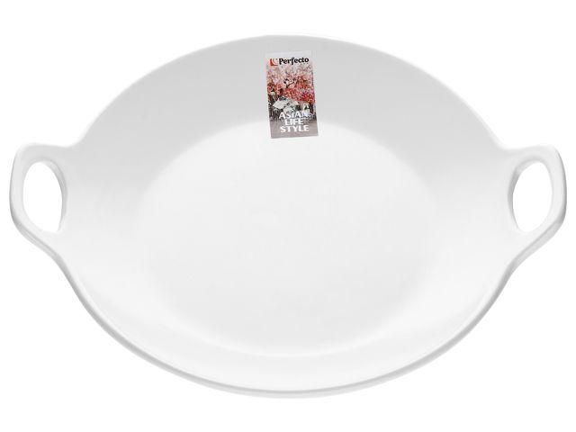 Тарелка-блюдо керамическая, 24х20.3х4.5 см, серия ASIAN, белая, PERFECTO LINEA