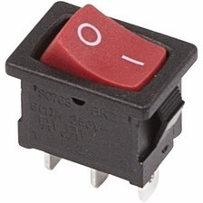 Переключатель клавишный прямоугольный Mini 250V 6А (3c) ON-ON красный 36-2131