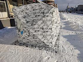 Палатка зимняя утепленная 3-х слойная Trophy Hunter куб 2,2х2,2х2,25м, цвет пиксель-зима