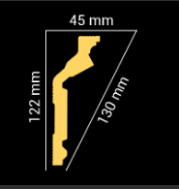 Потолочный плинтус GLANZEPOL GP55 SILVER (122*45*2000мм) - фото 3 - id-p168693466
