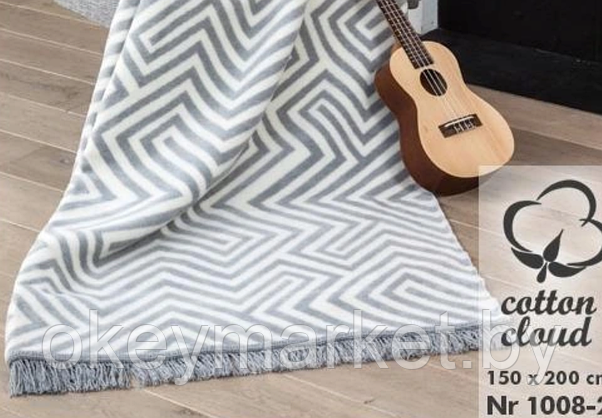 Плед хлопково-акриловый Cotton Cloud размер 150х200 Зигзаг, фото 3