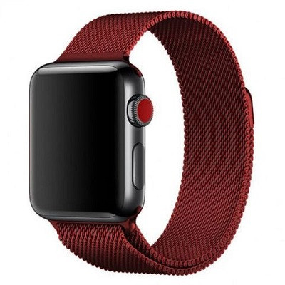 Ремешок для умных часов Миланская петля красный для Apple Watch Series 49/45/44/42mm - фото 1 - id-p168690363
