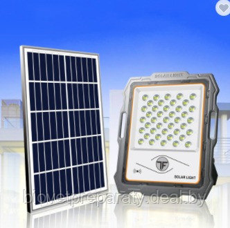 Прожектор 100 Вт на солнечной батарее светодиодный уличный IP65 аккумуляторный с пультом управления - фото 1 - id-p123053289