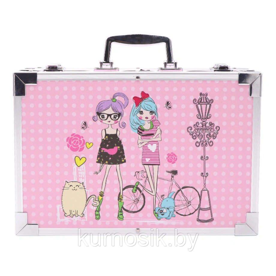 Художественный набор для рисования "Набор художника" в металлическом чемодане 145 предметов розовый Девочки - фото 4 - id-p168695720
