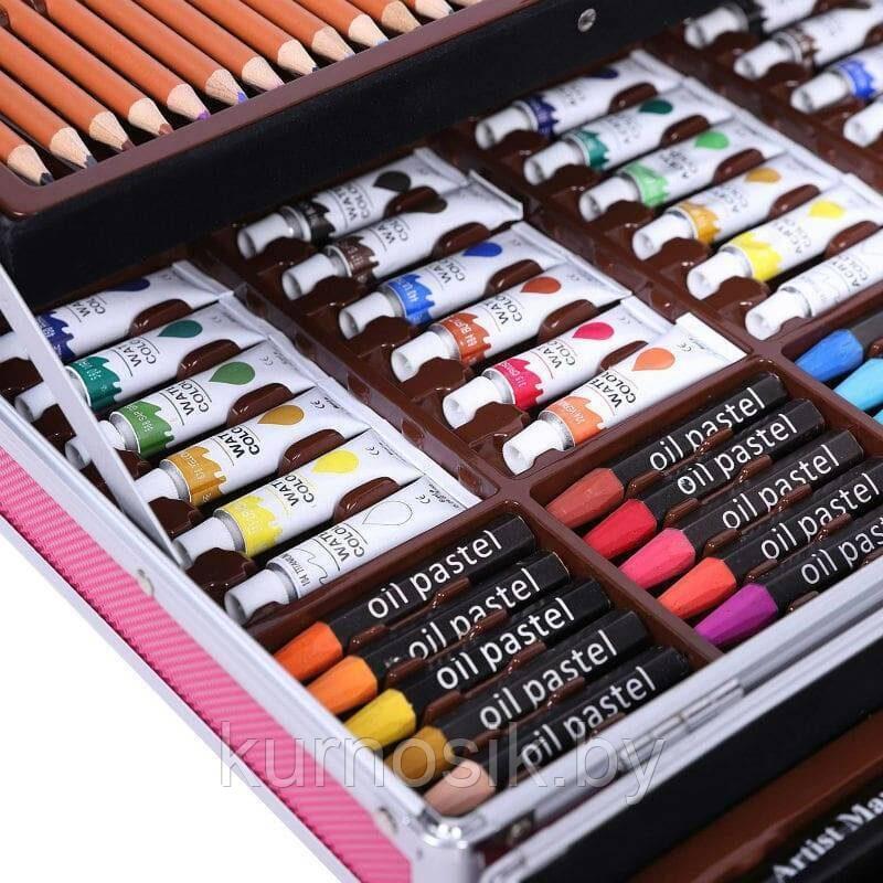 Художественный набор для рисования "Набор художника" в металлическом чемодане 145 предметов розовый Девочки - фото 9 - id-p168695720