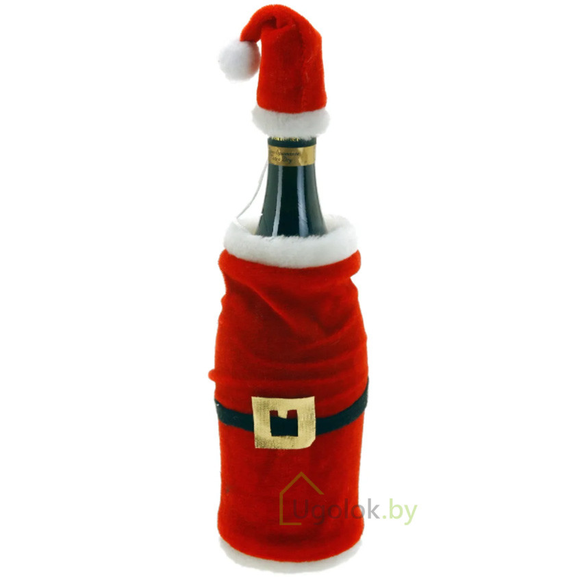 Набор украшений для винной бутылки Санта 32x11 см - фото 1 - id-p168695565