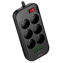 Сетевой фильтр 6 розеток 4USB LDNIO SE6403, фото 3
