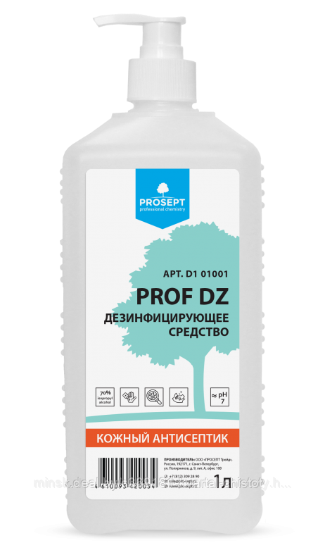Средство дезинфицирующее для рук Prosept PROF DZ 1л с дозатором, D1 01001, РФ