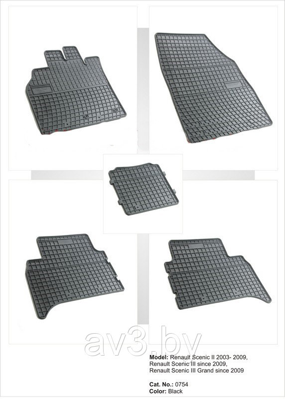 Коврики в салон Renault Scenic 2/ 3 + Grand Scenic 2003-2009, 2009-2016 [0754] (Польша)